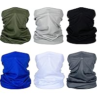6 Pieces Summer Face Mask UV Protection Neck Gaiter Scarf Sunscreen Breathable Bandana