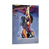 Sexy Couple Canvas Wall Art Two Women Kissing Hot