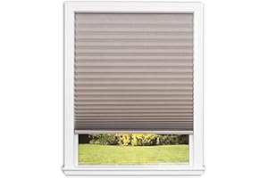Redi Shade No Tools Easy Lift Trim-at-Home Cordless Pleated Light Blocking Fabric Shade Natural, 36" W x 64" L, (Fits windows 19 in - 36 in)