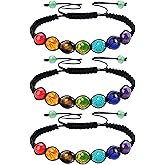 Bonnerish Chakra Bracelets for Women, Lava Rock 7 Chakras Crystal Bracelet, Yoga beads Bracelets,Healing Natural Stones Beaded Bracelet