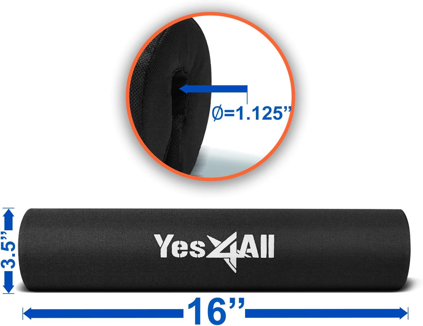 Yes4All Foam Bar Pad – Olympic Barbell Pad – Barbell Squat Pad – Barbell Neck Pad for Squats, Hip Thrusts – Weight Lifting Bar Pad (Black, Single) : Sports & Outdoors