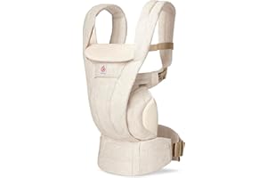 Ergobaby Omni Deluxe Baby Carrier for Newborn to Toddlers 0-48 Months (7-45 lbs) - 4-Position Natural Linen Baby Carrier with