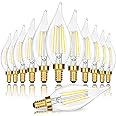 E12 Candelabra LED Light Bulbs, Dimmable 40 Watt Equivalent 5000K Bright Daylight White Candle Bulbs, 4W 460 LM Decorative CA10 Filament Chandelier Lamp Base for Bedroom Living Room Office, 12-Pack