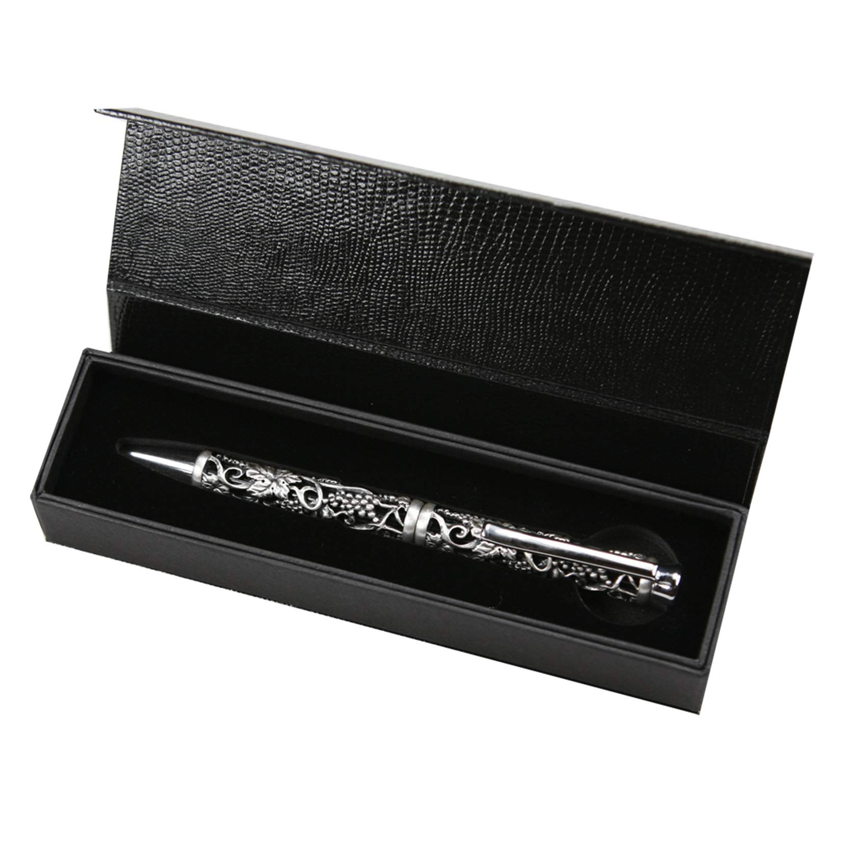 Carmani - Pen with 3D metal Grape pattern