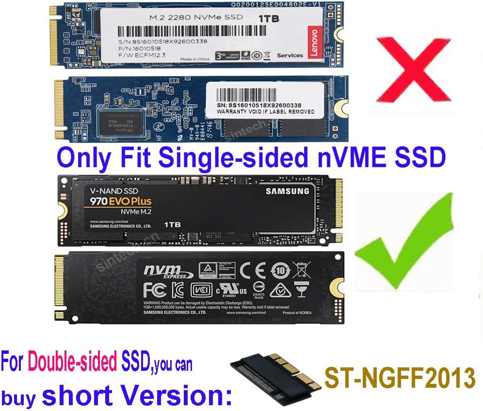 Sintech M.2 nVME SSD Adapter Card Upgrade Kits,Compatible for MacBook Air(2013-2017 Year) and MacBook PRO(Late 2013-2015 Year,iMac - Image 5