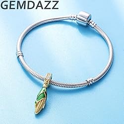 Dangle Sweet Corn on the Cob with Green Leaf, 18k