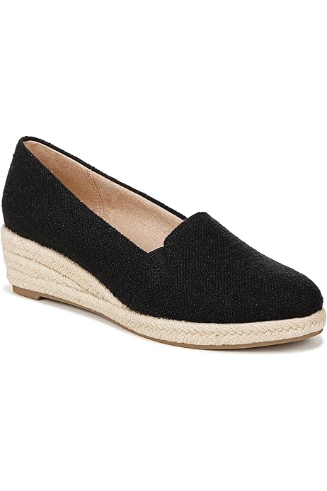 Amazon.com | LifeStride Womens Karma Slip-On Espadrille Wedge Natural  Gingham 11 W | Flats