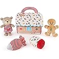 Baby GUND Play Soft Collection, My First Gingerbread House 5-Piece Playset with Rattle, Squeaker and Crinkle Plush Toys, Sensory Toy for Babies, 7.5”