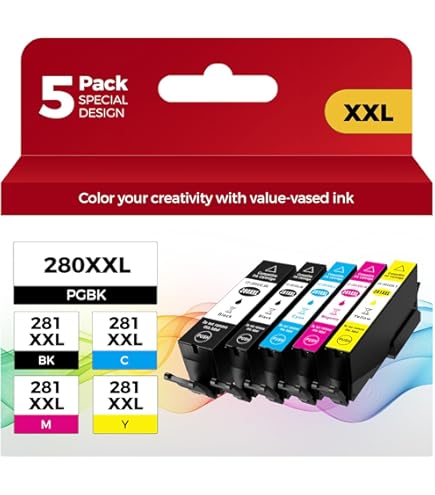 Cartuchos De Tinta Compatibles Para Canon 280XL/281XL - Pack 10 Unidades (negro, Color), Alto Rendimiento, Para Impresoras TR/TS Series