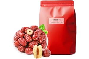 Mkostlich Jujube Date, Pitted Dates Bulk, Chinese Red Date, 1.1lb/500g Large-size Jujubees, Sweet Dried Jujube Fruit for Snac