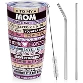Gifts For Mom From Daughter Son Idea 20 Oz Tumbler with Lid and Straw - Best Mom Birthday Gifts Idea Unique, Christmas, Mothers Day Insulated Coffee Cups, Double Wall Powder Coated Travel Mug