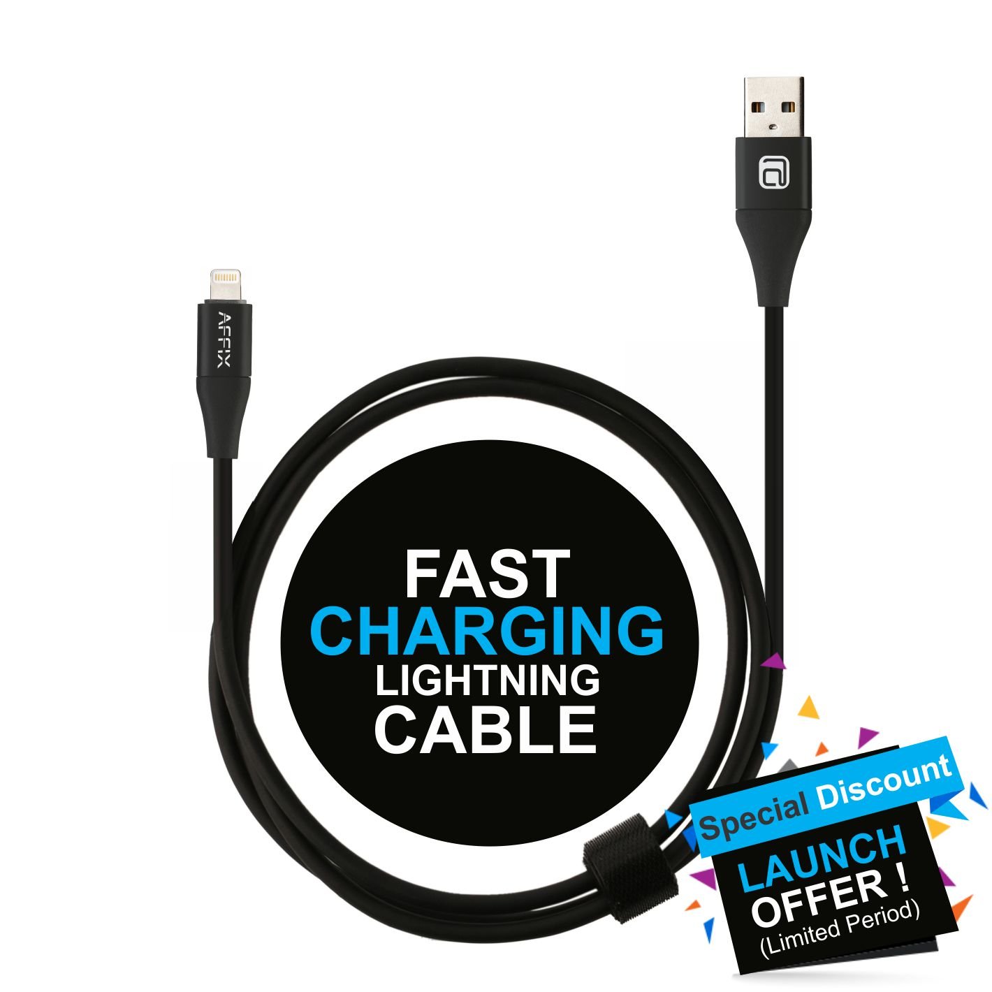 Steal Deal Affix USB A to Lightning Cable (1.5 Meter/4.9 Feet) At Rs