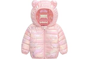 bebeone Toddler Winter Coats Puffer Padded Jacket Baby Boys Girls Bear Hoods Down Jacket Light Weight Infant Outerwear