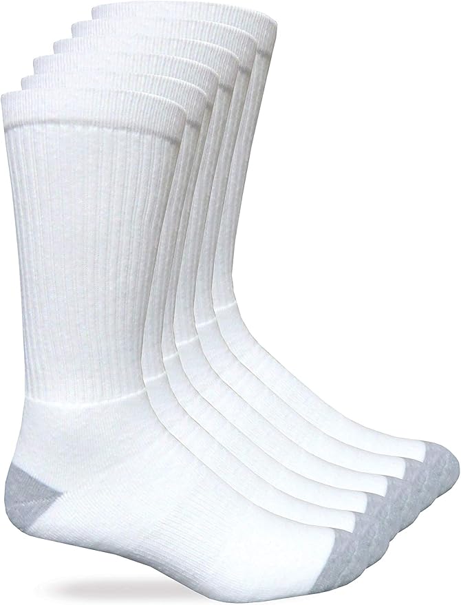 Carolina Ultimate Men's Cotton Crew Work Socks 6 Pair Pack at Amazon