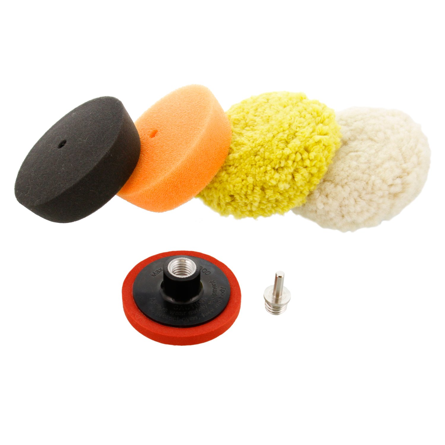 TCP Global Brand 3" Mini Buffing and Polishing Pad Kit with 4 Pads