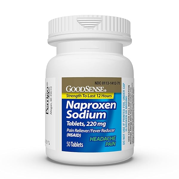 GOODSENSE NAPROXEN SODIUM TABLETS 220 MG, HEADACHE PAIN, BLUE, 50 COUNT