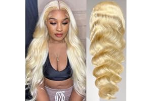 LOYOM 613 Lace Front Wig Human Hair 30 Inch 13x6 Transparent Lace 12A Blonde Glueless Lace Front Wigs Human Hair 613 Body Wave Lace Front Wig Human Hair 613 HD Lace Frontal Wig 180% Density Human Hair Wigs