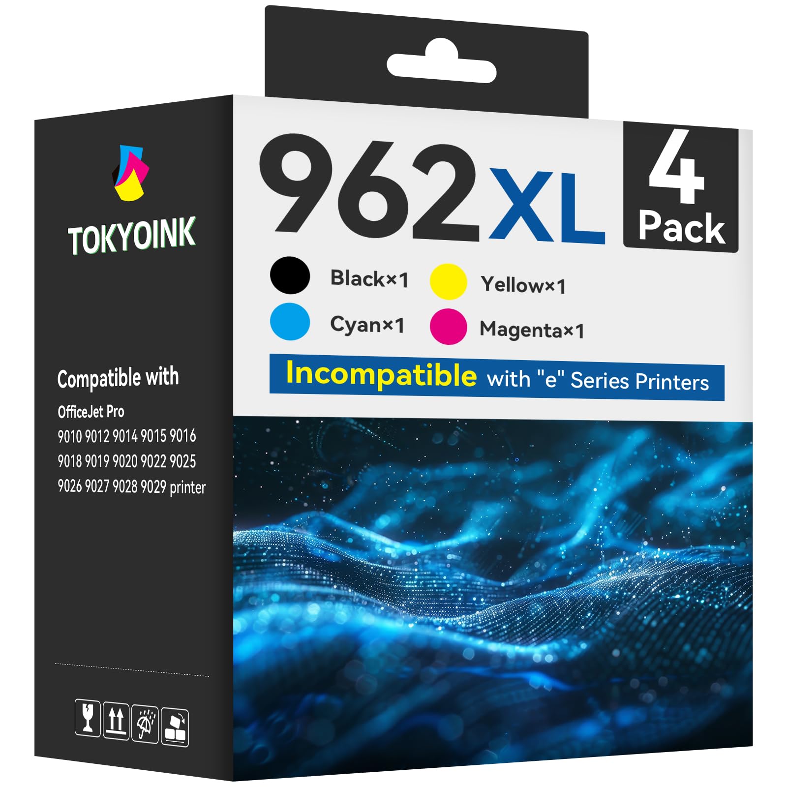 Photo 1 of 962 962XL Ink Cartridges for HP Printers Replacement for HP 962XL Ink Cartridges Combo Pack HP962 HP962XL Work for OfficeJet Pro 9010 Ink Cartridge 9015 9018 9020 Printers, Black & Color