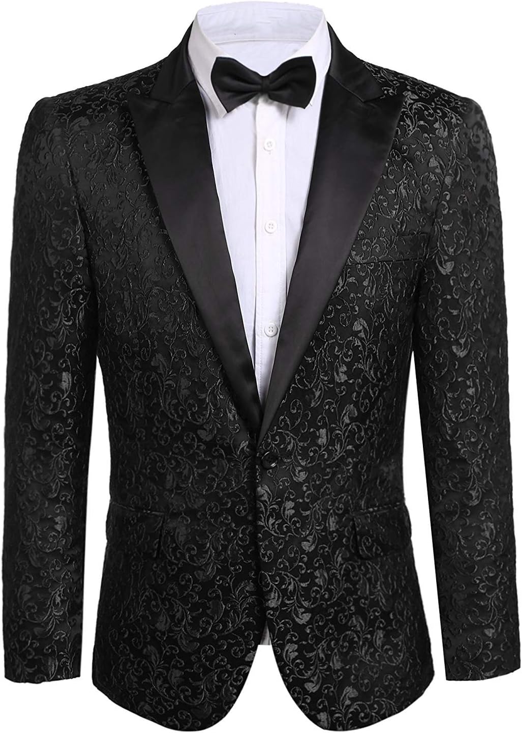 DGMJ Men Floral Suit Jackets for Wedding Slim Fit Tuxedo One Button Party Formal Dinner Blazer XZ015