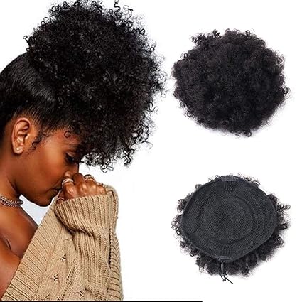 Afro Kinky Curly Ponytail Human Hair Natural African Hairpieces
