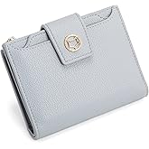 FOXLOVER Small Wallet for Women Soft Leather RFID Blocking Bifold Zipper Pocket Wallet Card Case Purse with ID Window