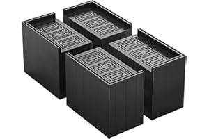USION Bed Risers 5 Inch 2023, Rectangular Extra Large Furniture Risers for Desk/Couch/Sofa/Table/Chair Lifts up to 11000 lbs,Heavy Duty Bed Elevators Set of 4,Black