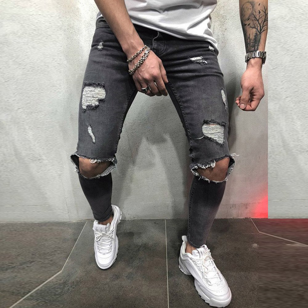 Vaqueros ajustados rotos hombre Outlet
