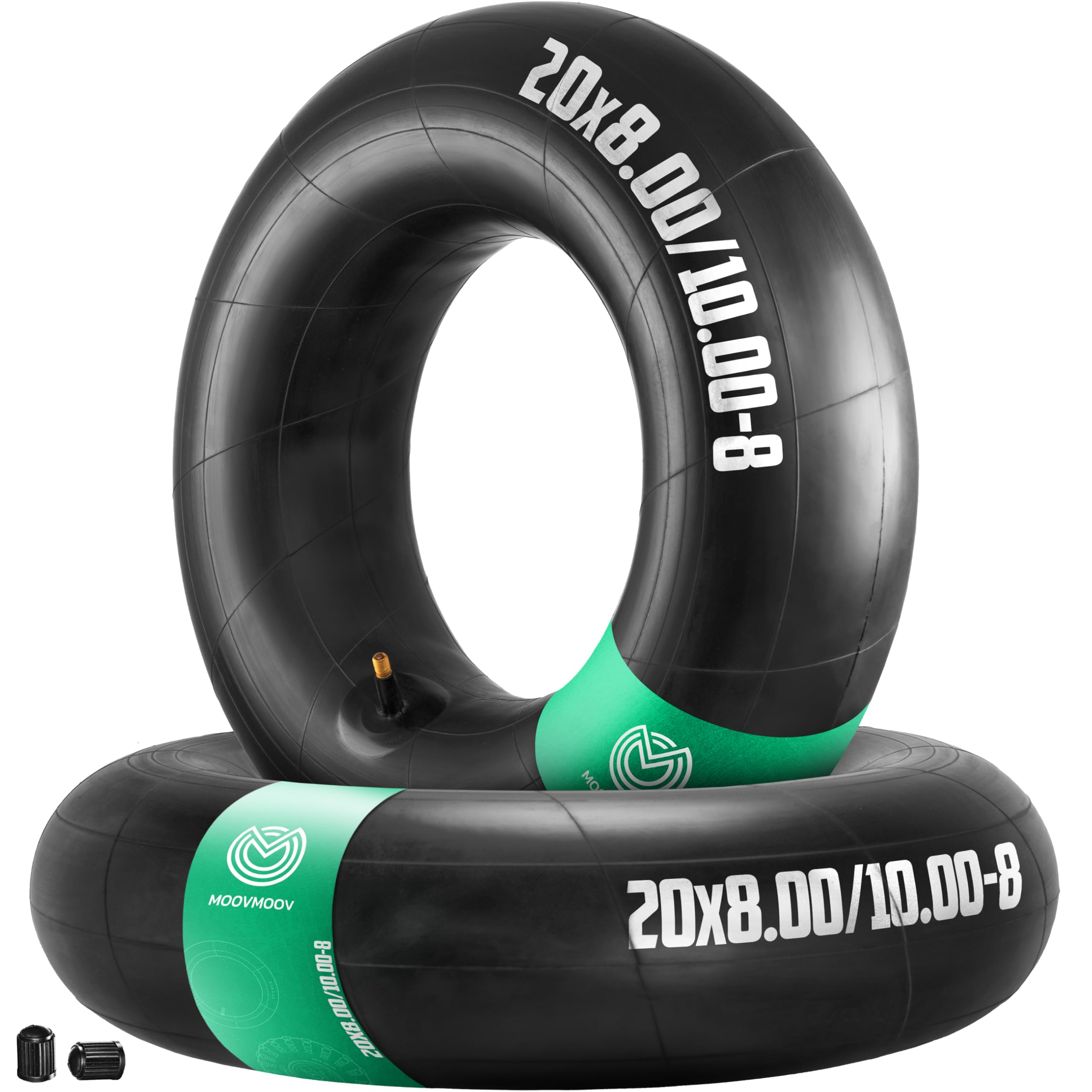 MoovMoov Inner Tubes for 20x8.00-8, 20x8.50-8 and 20x10.00-8 Tyres - Fits Ride-on Mowers, Lawn Tractors, Buggies and Quads - Pack of 2