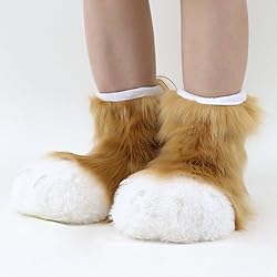 HAOAN Plush Faux Fur Bunny Costume Rabbit Masks Paw