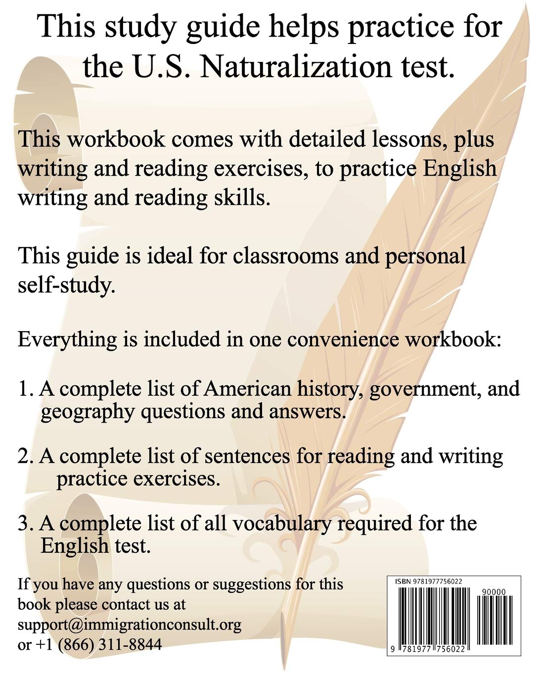 Workbook For The Us Citizenship Test With All Civics And English Lessons Naturalization Study Guide With Uscis Civics Questions And Answers Plus Vocabulary And Sentences For Writing And Reading Consult Immigration