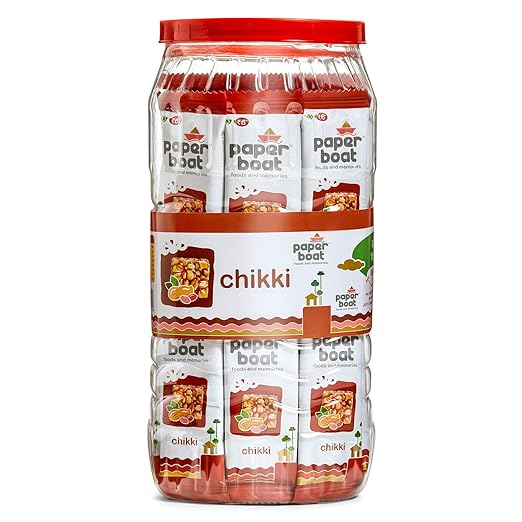 Paper Boat Chikki Jar, Peanut Bar, No Added Preservatives and Colours (50 Pieces)