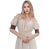 ANINECT Renaissance Shirt for Women Pirate Blouses Peasant Victorian Top Off Shoulder Puff Sleeve Ren Faire Costume
