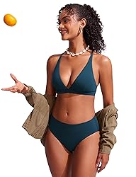 CRZ YOGA Bikini Bottoms for Women Mid Rise Full