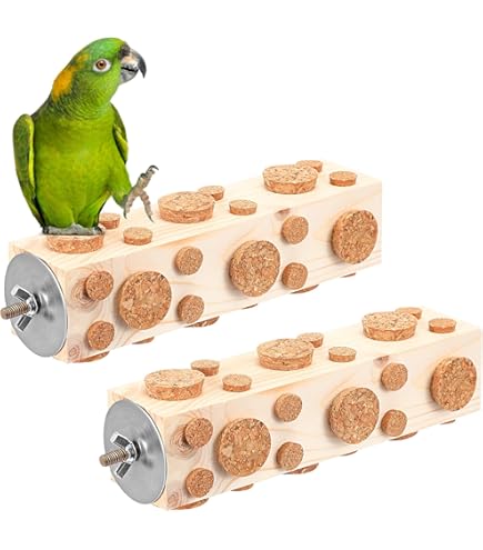 LUtfi Bird Chewable Keyboard Toy With Colored Oak Corks | Foraging & Biting Toy For Parakeets, Parrots