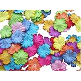 RATREE 888 Handmade100 pcs Patch Starburst Flowers 29x29mm Mulberry Paper Flowers Scrapbooking Wedding DIY Craft Supplies Card Artificial Flowers (Starburst Flowers 10 Colors)