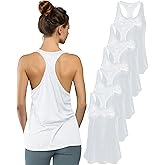 Women's 5 Pack Everyday Flowy Burnout Racer Back Active Workout Tank Tops