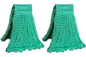 DIRT RUSHER 2 PACK Microfiber Tube Mop Head Replacement Commerical Wet Mop for Floor Cleaning,Ultra-Absorbent,Qucik-Dry and Universal Scratch Free Looped End Mopheads,ATDSS76011G