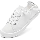 BENPAO Womens Canvas Slip On Shoes White Black Fashion Sneakers Loafers Shoes for Women