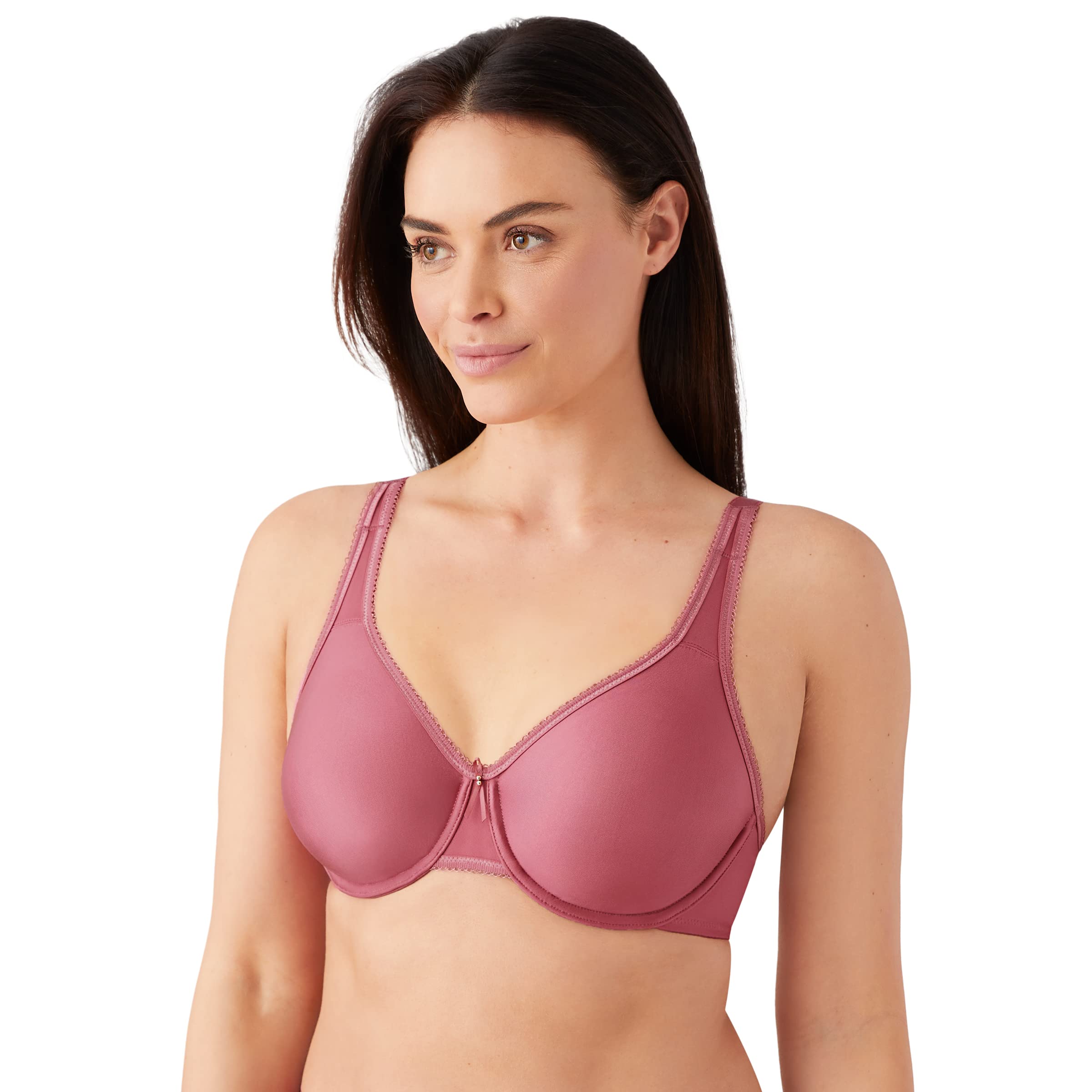 Wacoal Women’s Basic Beauty Unlined Full Figure Underwire Bra, Rose Wine, 40DD