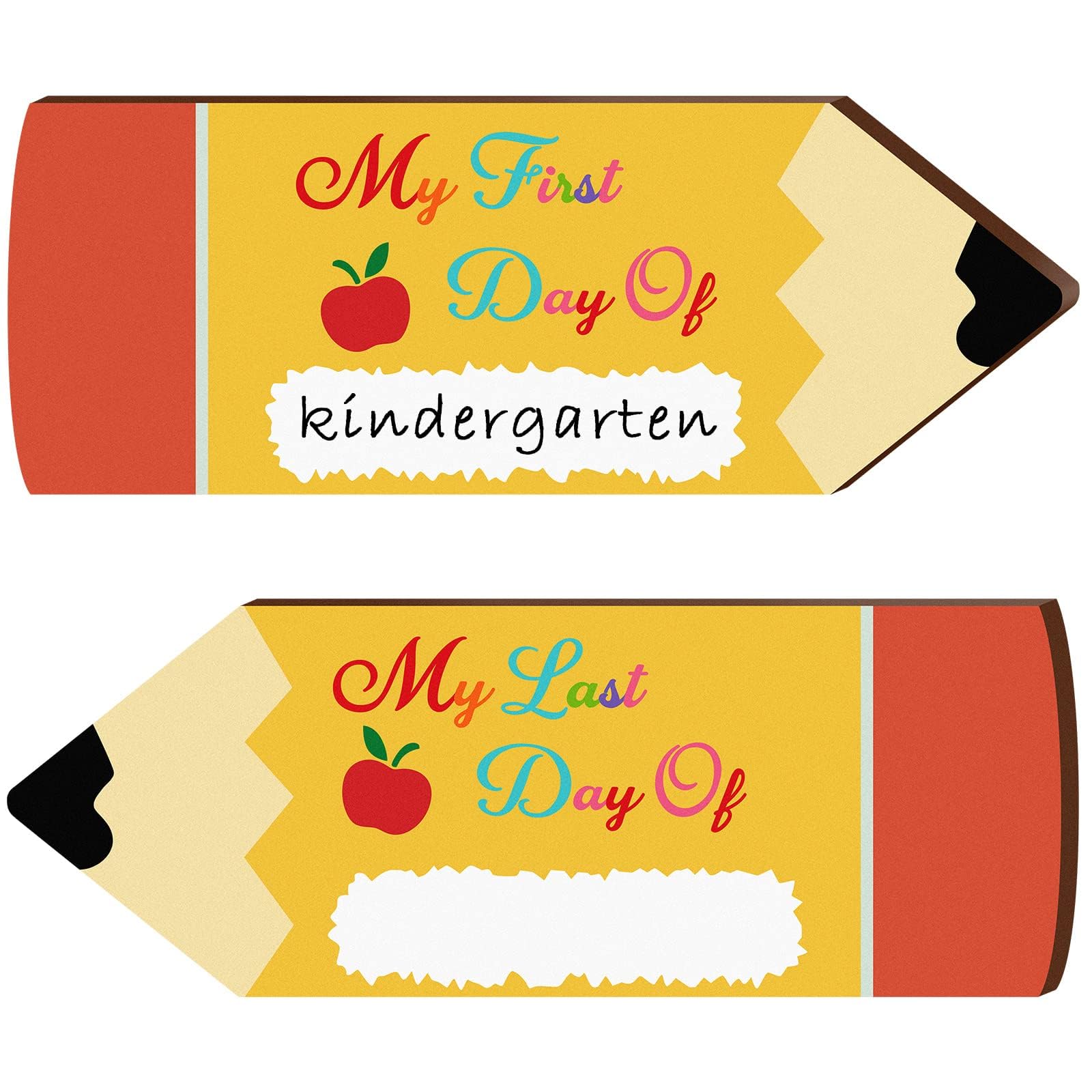 2PCS First Day of School Board Double Sided First Day of School Chalkboard Starting School Gifts, First Day of School Sign Photo Prop for Kids Child Kindergarten Back to School Supplies Gift(No Chalk