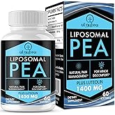 Ulmubra Liposomal Palmitoylethanolamide 1300 MG Plus Luteolin 100 MG, Superior Absorption, Micronized Pea Supplement for Discomfort Management, 60 Softgels