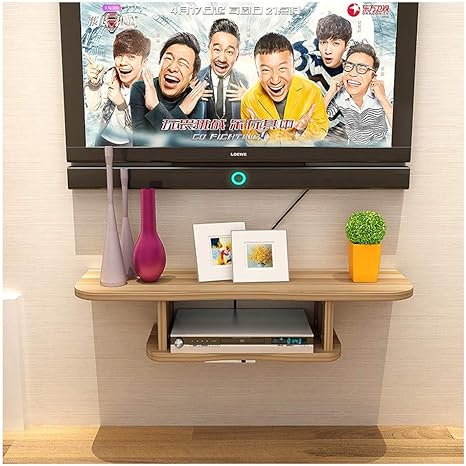 Amazon 壁掛け式フローティング棚dvdラックテレビキャビネットwifiルーター棚セットトップボックスブラケットテレビコンソール背景壁キャビネットルーター収納パンチフリー 色 ベージュ ローボード テレビ台 オンライン通販