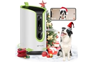 TKENPRO 5MP Ultra HD Pet Camera - Dog Camera with Treat Dispenser, Remote Treat Tossing via Phone App, 360° Auto Tracking & Motion Alerts, 5G&2.4G WiFi for Cats Indoor, Green