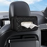 Car Tissue Holder, Standard PU Leather Napkin Organizer for Backseat, Extra Large Capacity Fits 120-230 Tissues per Box, 9.84
