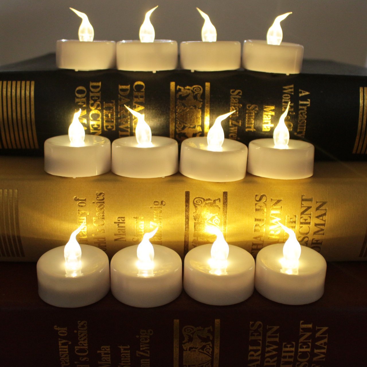 Innovator High Capacity Battery Powered Led Flameless tealight Candles ,with Remote and Timer for Outdoor, Indoor, Thankgiving Days, Christmas Day (Warm White 12pcs)