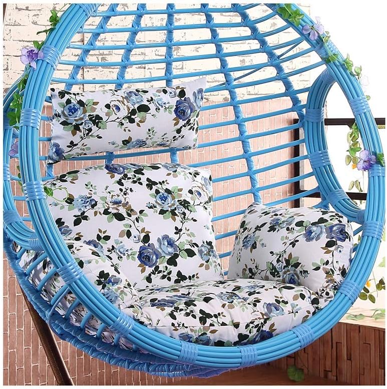 Thick Padded Bed Recliner Relaxer Chair Seat Cove Swing Basket Cushion，furniture Outdoor Patio Wicker Hanging Basket Swing Chair Tear Drop Egg Chair With Cushion And Stand,red