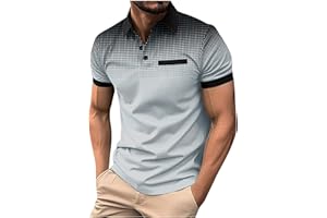 Men's Shirts Short Sleeve Button Collar Printed Golf Tshirts Big and Tall Business Casual Work Shirt Fashion Tops