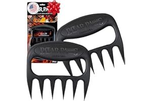 Bear Paws Meat Claws - The Original Meat Shredder Claws for Pulled Pork, USA Made - Easily Lift, Shred, Pull and Serve Pork, Chicken, Brisket and Turkey - Gift for Dad on Christmas! (Black)