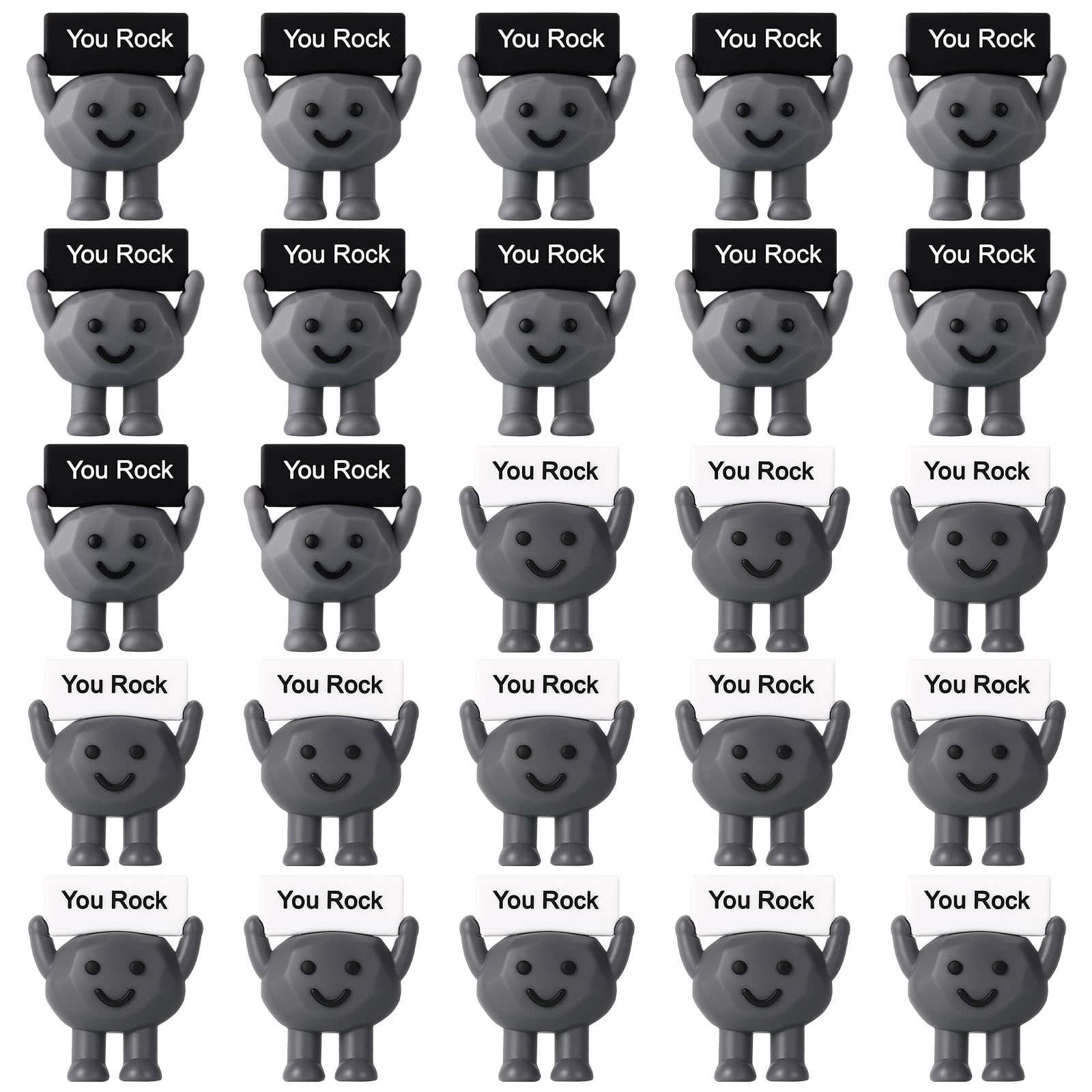 Gejoy 25 Pcs Mini Rubber You Rock Toys Positive Gifts You Rock Figurines Decorations and Encouragement Birthday Motivational Gifts for Colleague Staff Teacher