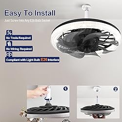 ATDOALL Ceiling Fans with Lights and Remote, 12in